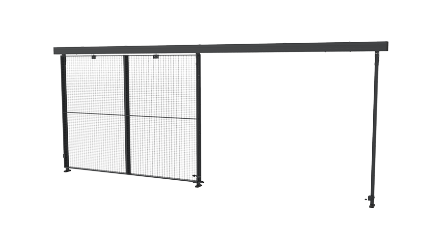 Triple sliding door with 3-step rail