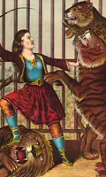 “Locked in a cage together with a lion”