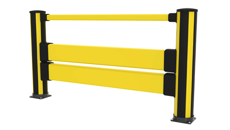 Black and yellow pedestrian with double impact configuration single section