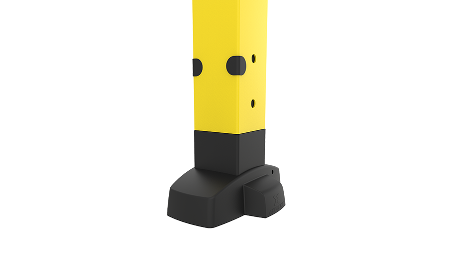 Mounted plastic cover for machine guarding floor support