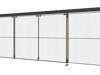 machine guarding triple sliding door with mesh panels