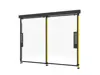 double sliding door for machine guarding with plastic panels