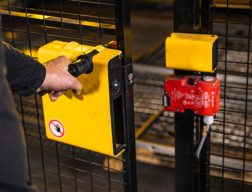 When do we need to use a door with safety switch instead of a removable panel?