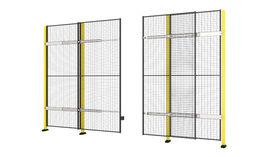 Sliding door without rail with centre lock
