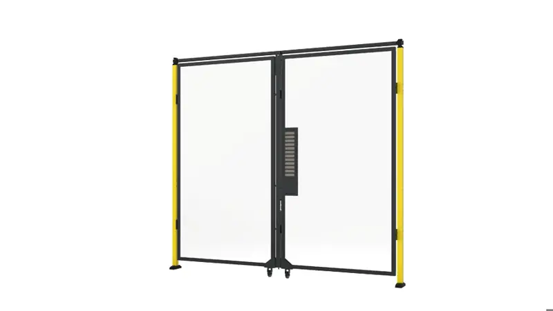 axelent machine guarding double hinge door plastic panel